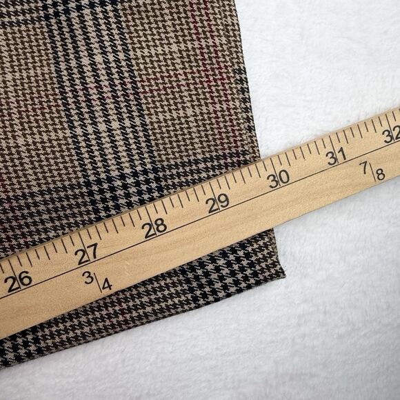 Old Navy Sz L Taylor Wide Leg Trouser Pants Pleated High Waisted Straight Plaid - Picture 14 of 15